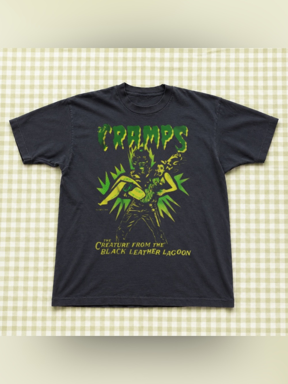 Black The Cramps Graphic Tee in Green Accent - Unbranded Classic